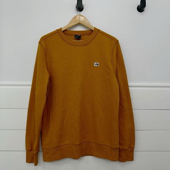 Men’s The North Face Mustard Yellow Crewneck Sweatshirt Size M - Picture 1 of 7